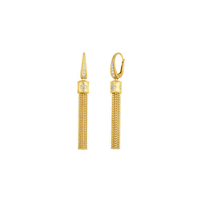 Roberto Coin 18K Yellow Gold Princess Tassel Diamond Accent Dangle Earrings