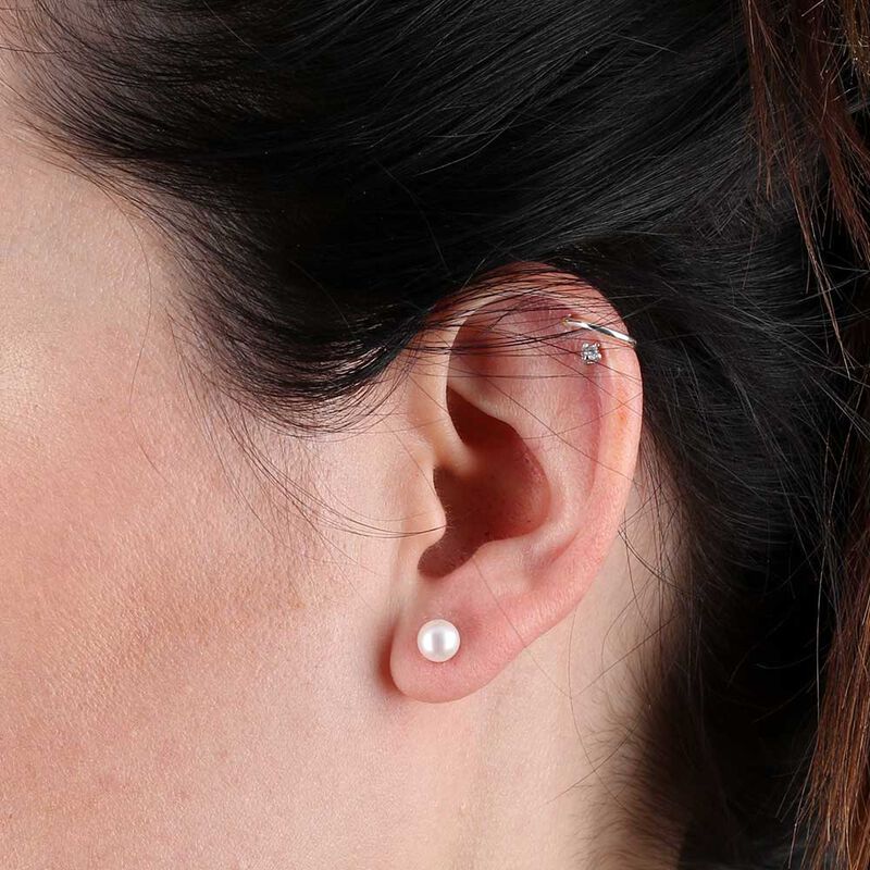 Freshwater Cultured Pearl Earrings 14K image number 1