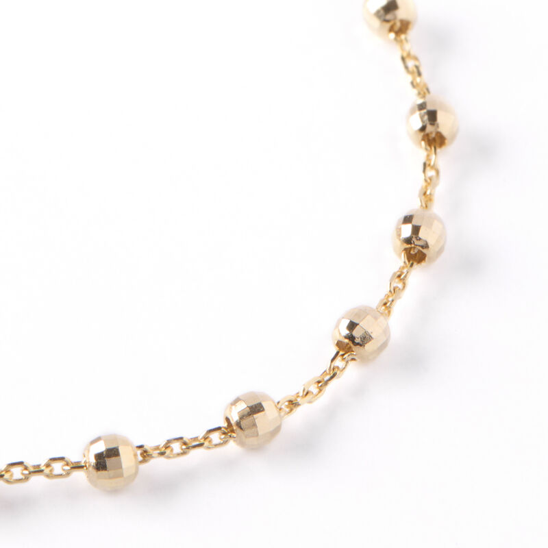 Adjustable Bead Station Bracelet, 14K Yellow Gold image number 1