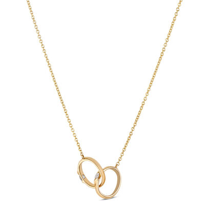 Linked Ring Necklace, 14K Yellow Gold