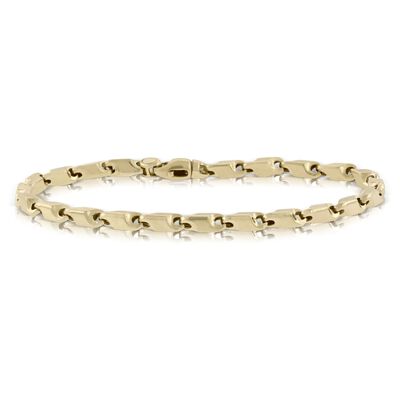 Toscano 8-Inch Stampato Link Bracelet, 14K Yellow Gold