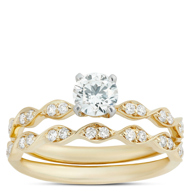 Round Diamond Bridal Set, 14K Yellow Gold image number 0