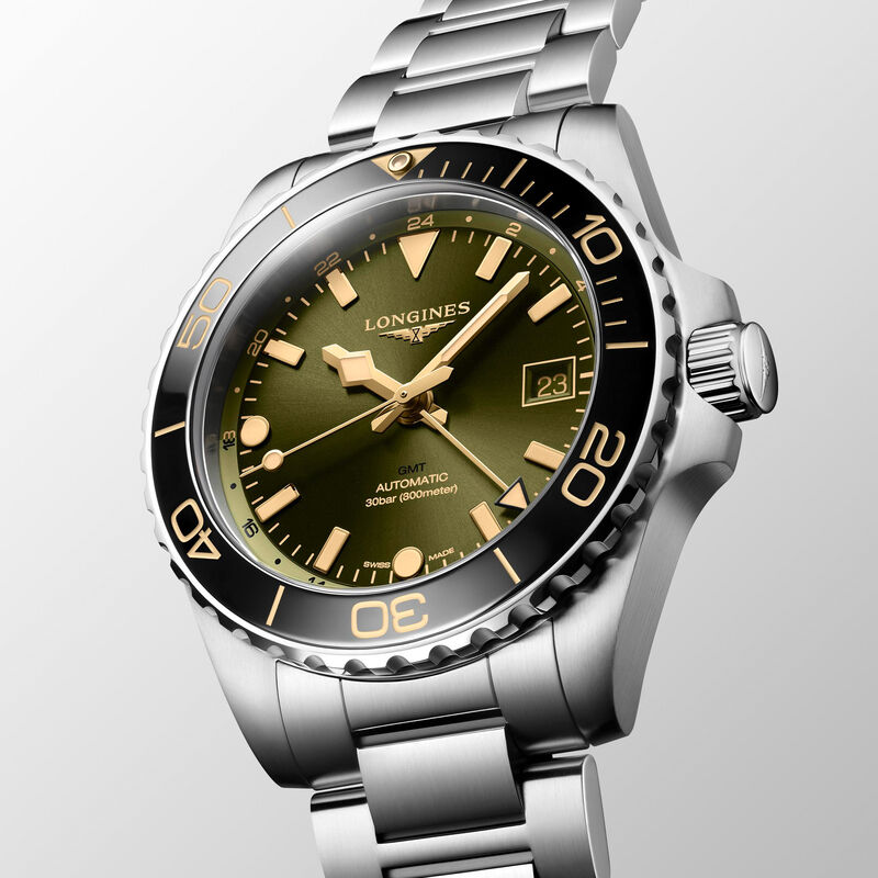 Longines HydroConquest GMT Green Sunray Dial Watch, 41mm image number 1