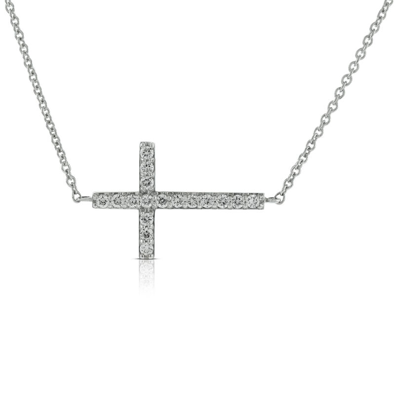 Diamond Sideways Cross  14K image number 0