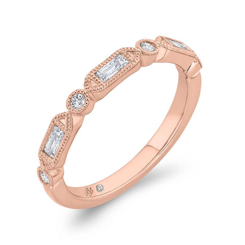 Bella Ponte Rose Gold Diamond Band 14K image number 0