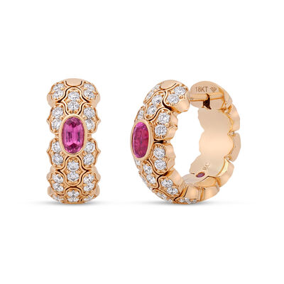 Roberto Coin 18K Rose Gold Cobra Hoop Earrings