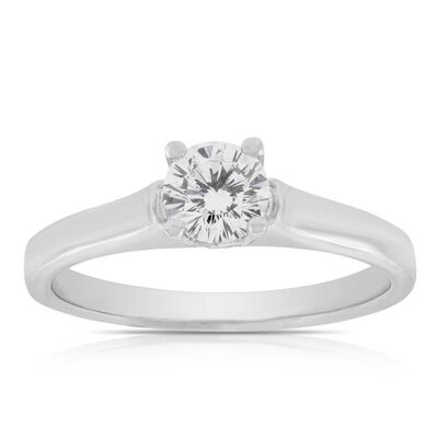 Ben Bridge Signature Diamond Engagement 18K White  Gold Ring