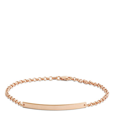 7.5-Inch Engravable Bar Bracelet 14K Rose Gold
