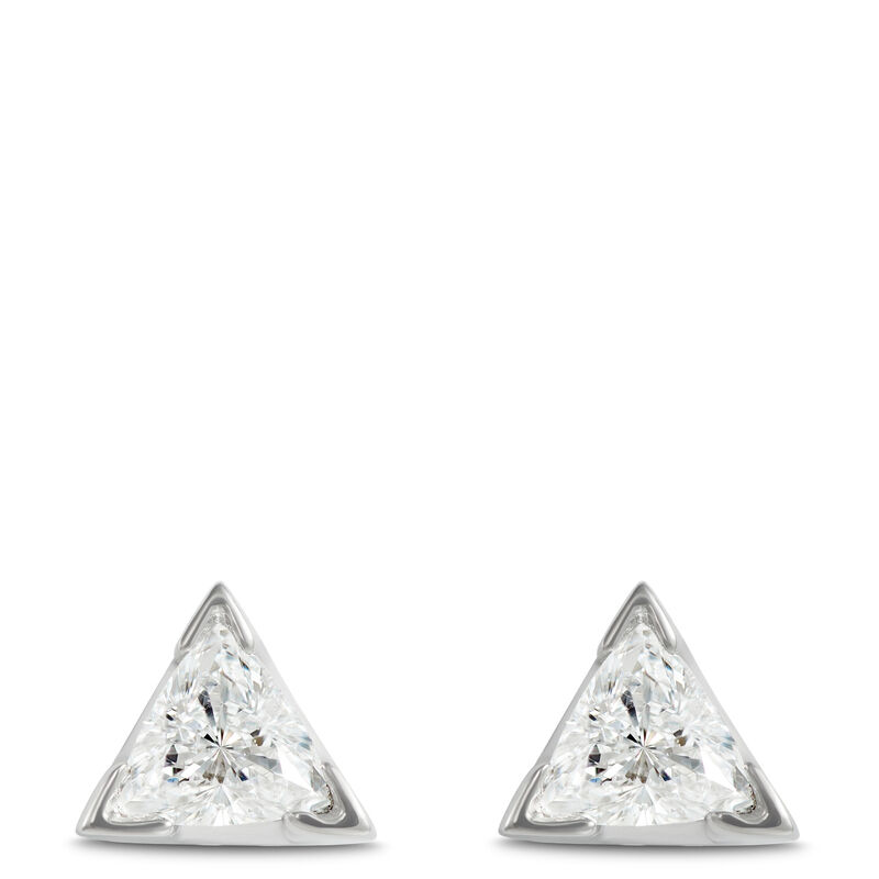 Trillion Diamond Studs, ⅕ Carat, in 14K Yellow Gold image number 0