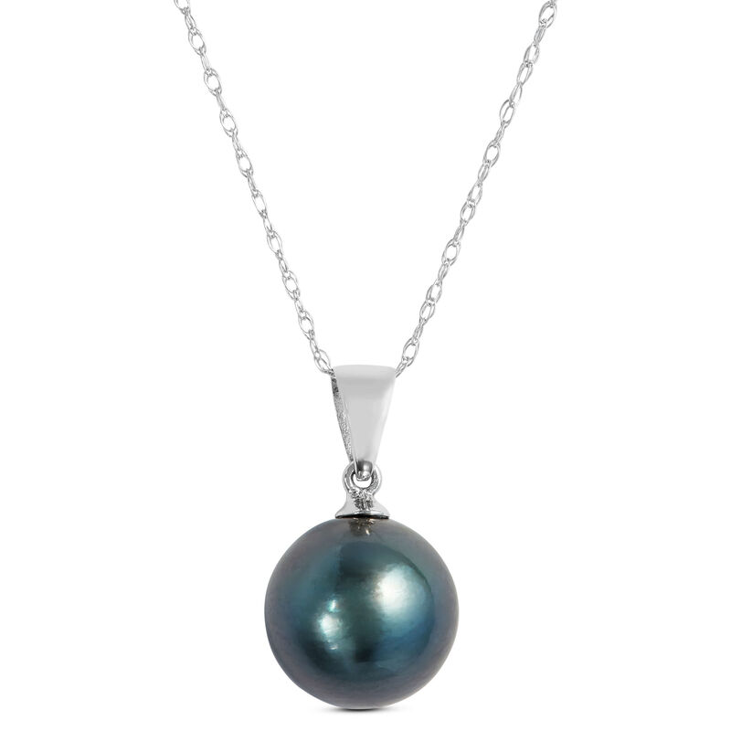 Cultured South Sea Tahitian Pearl Pendant, 14K White Gold image number 0