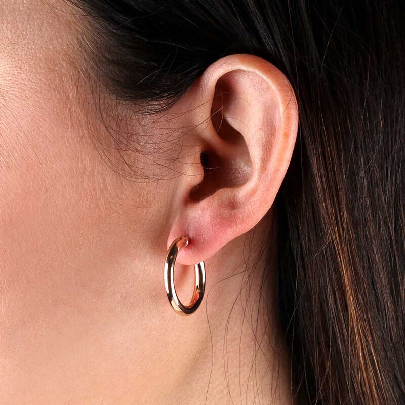 20MM Rose Gold Hoop Earrings 14K image number 1
