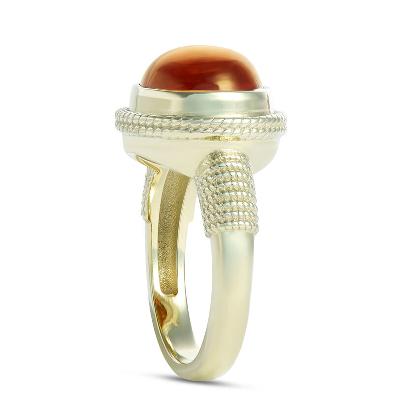 Oval Citrine Cabochon Ring, 14K Yellow Gold image number 1
