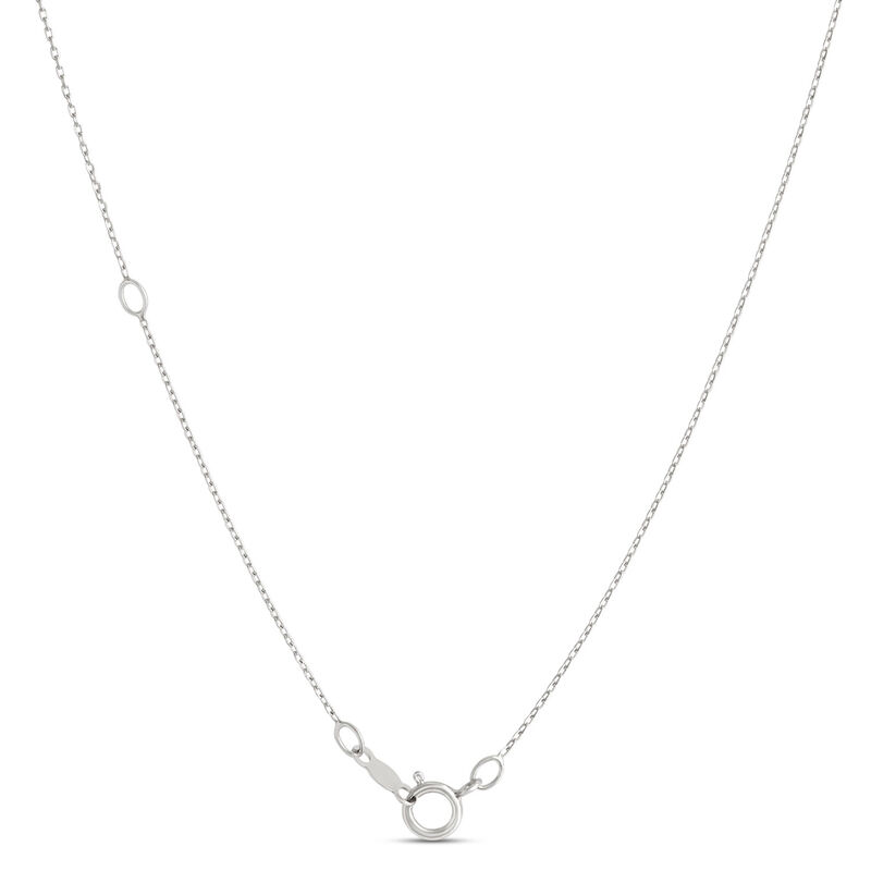 Three Stone Diamond Cluster Pendant, 14K White Gold image number 2