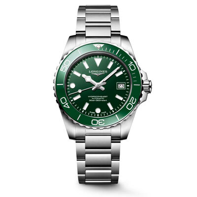 Longines Hydroconquest Green Dial Watch, 39mm
