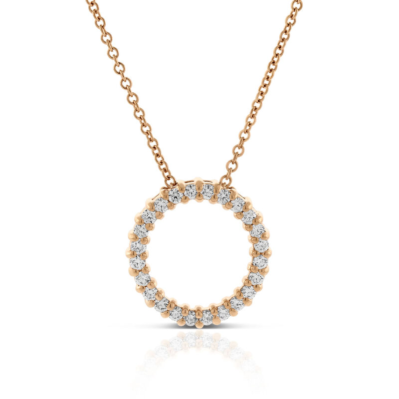Rose Gold Diamond Circle Pendant 14K, 1/4 ctw. image number 0