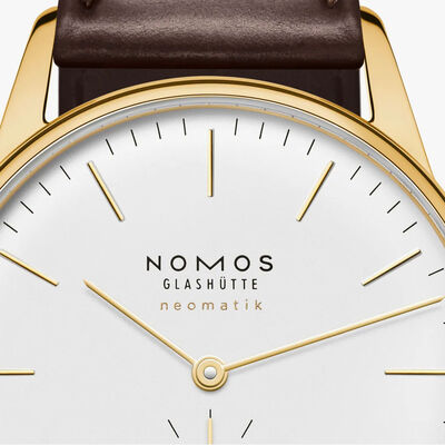 NOMOS Orion Gold Neomatik Dor&eacute; White Dial Watch, 36.4mm