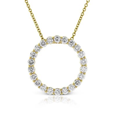 Diamond Circle Pendant 14K, 1 ctw.