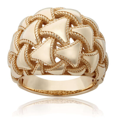 Toscano Woven Dome Ring, 14K Yellow Gold, Size 6