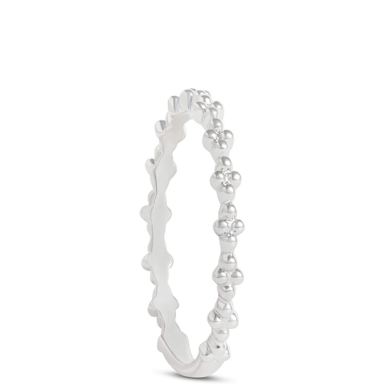 Beaded Cluster Band, 14K White Gold image number 1