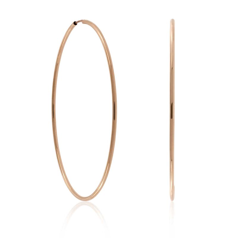 60MM Rose Gold Endless Hoop Earrings 14K image number 0