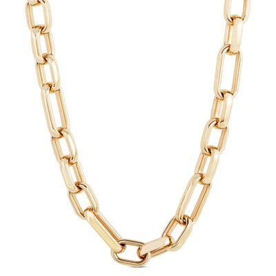 Toscano 18-Inch Oval Link Chain Necklace, 14K Yellow Gold