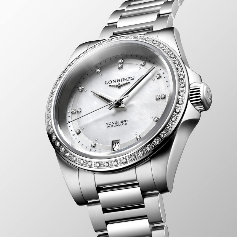Longines Conquest Watch White Mother-of-Pearl Dial, 34mm image number 1