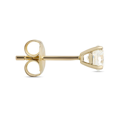 Classic Round Diamond Studs, &frac12; Carat, in 14K Yellow Gold