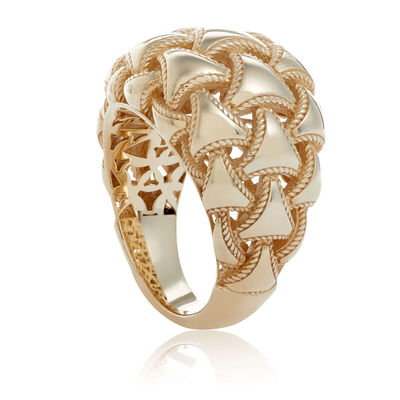 Toscano Woven Dome Ring, 14K Yellow Gold, Size 6