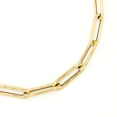 Toscano 18-Inch Graduated Paperclip Link Chain, 14K Yellow Gold
