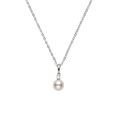Mikimoto AA Akoya Cultured Pearl & Diamond Pendant 18K, 6mm