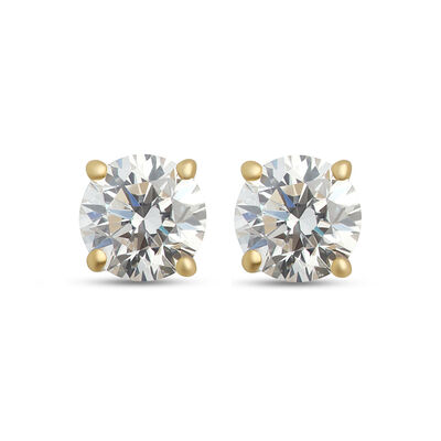 Classic Round Diamond Studs, &frac14; Carat, in 14K Yellow Gold
