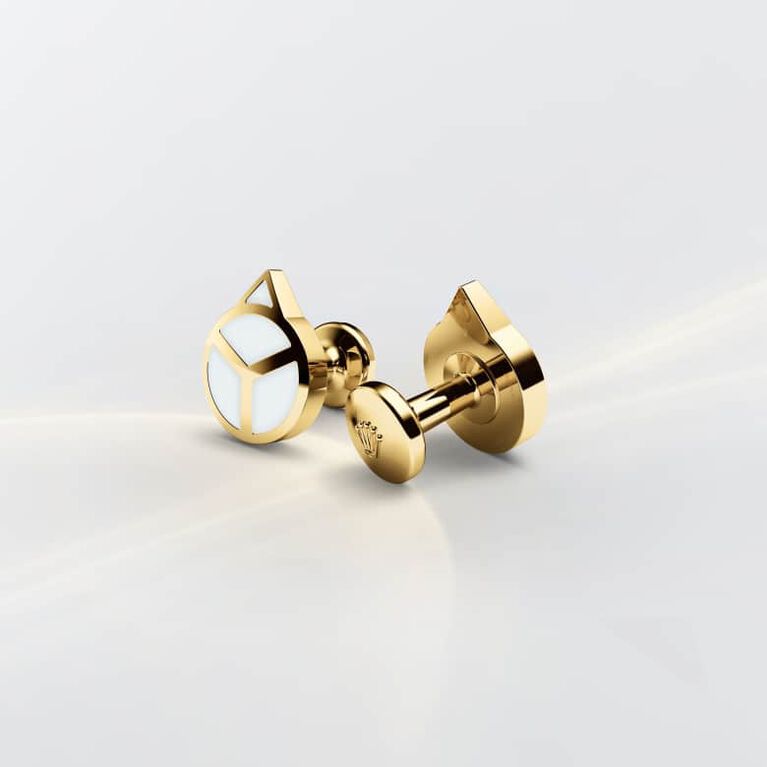Rolex Hand cufflinks, 18 kt yellow gold, A1028