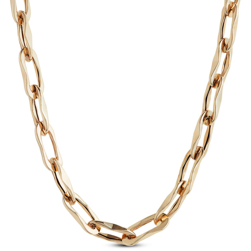 Toscano 18-Inch Oval Flat Links Neck Chain, 14K Yellow Gold image number 0