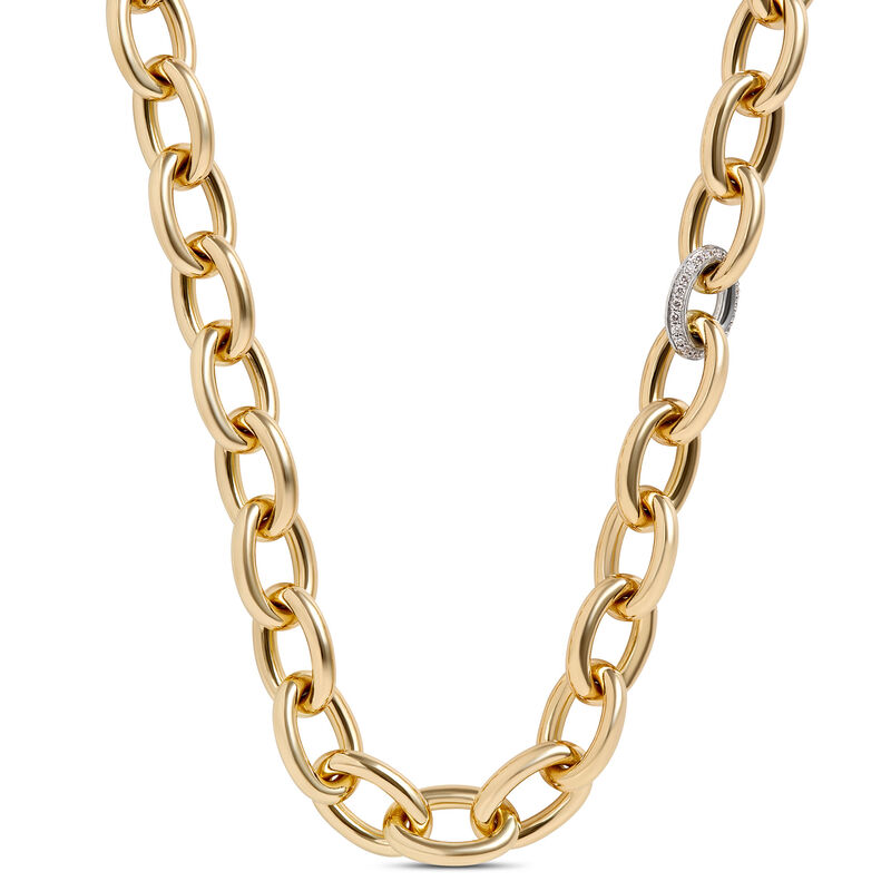 Toscano with Diamonds 18-Inch Oval Link Chain, 18K Yellow Gold image number 0