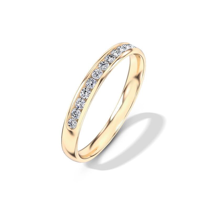 Classic Round Diamond Anniversary Band, &frac14; Carat Total Weight, 14K Yellow Gold image number 3