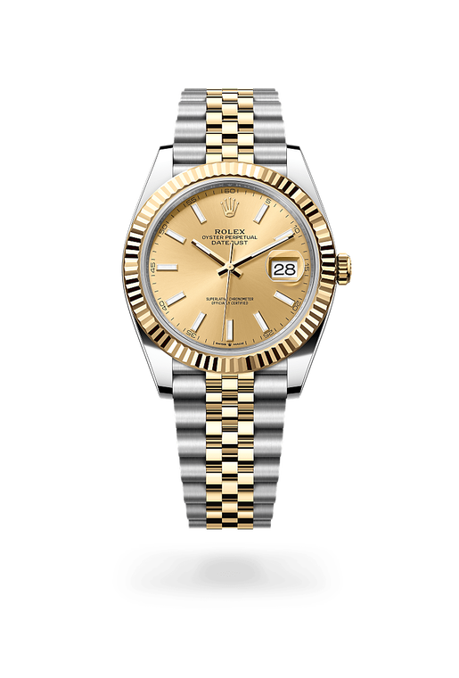 rolex datejust in yellow rolesor - combination of oystersteel and yellow gold, m126333-0010 - ben bridge