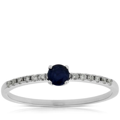 Sapphire & Diamond Band 14K