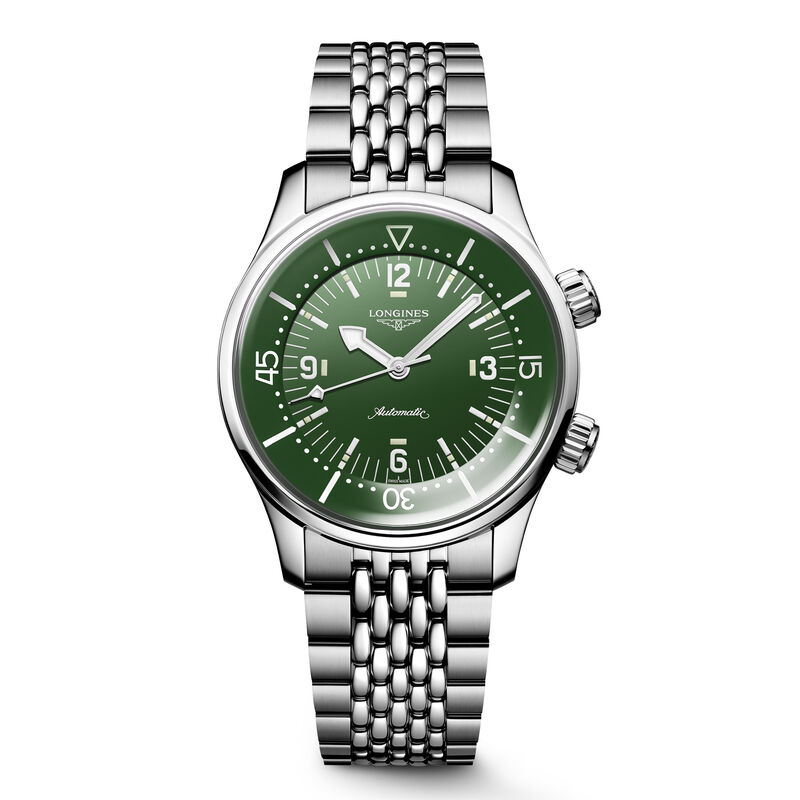 Longines Legend Diver Green Dial Watch, 39mm image number 0