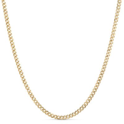 24-Inch Cuban Link Chain, 14K Yellow Gold