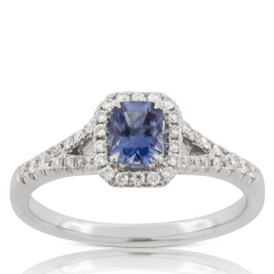 Sapphire & Diamond Ring 14K