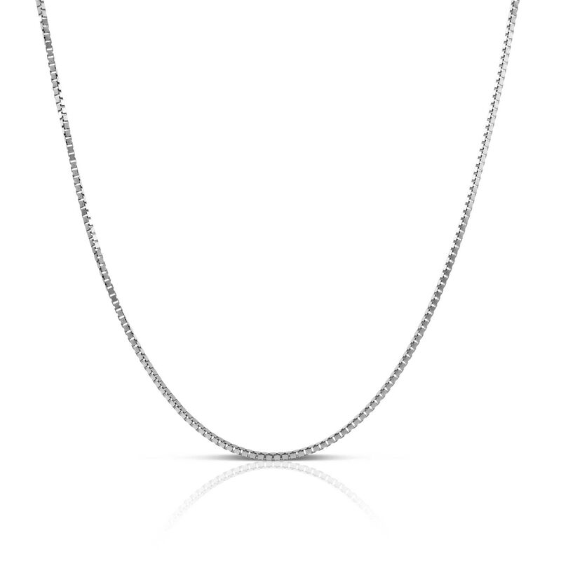 18-Inch Box Chain 14K White Gold image number 0