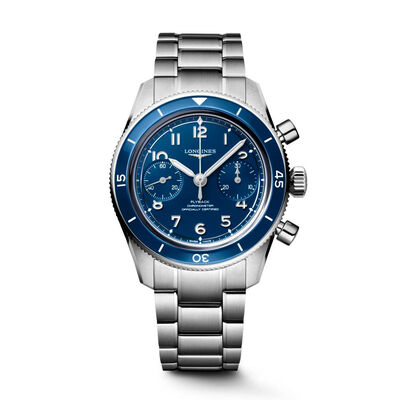 Longines Spirit Pilot Flyback Blue Dial Watch, 39.5mm