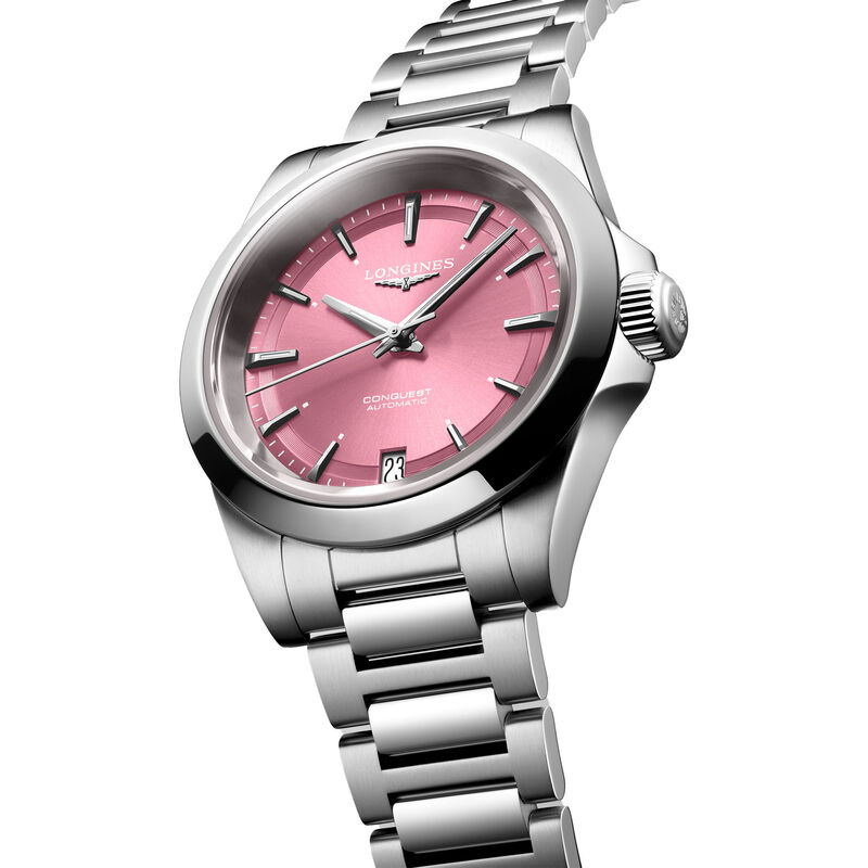 Longines Conquest Pink Dial Watch, 34mm image number 1