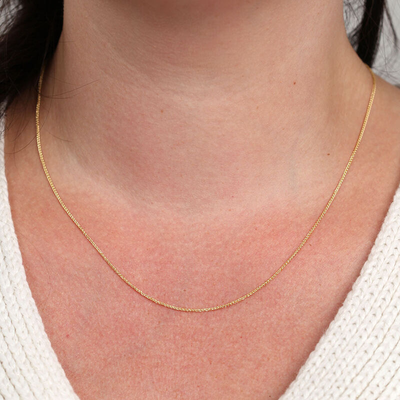 18-Inch Round Wheat Chain Necklace, 14K Yellow Gold image number 2