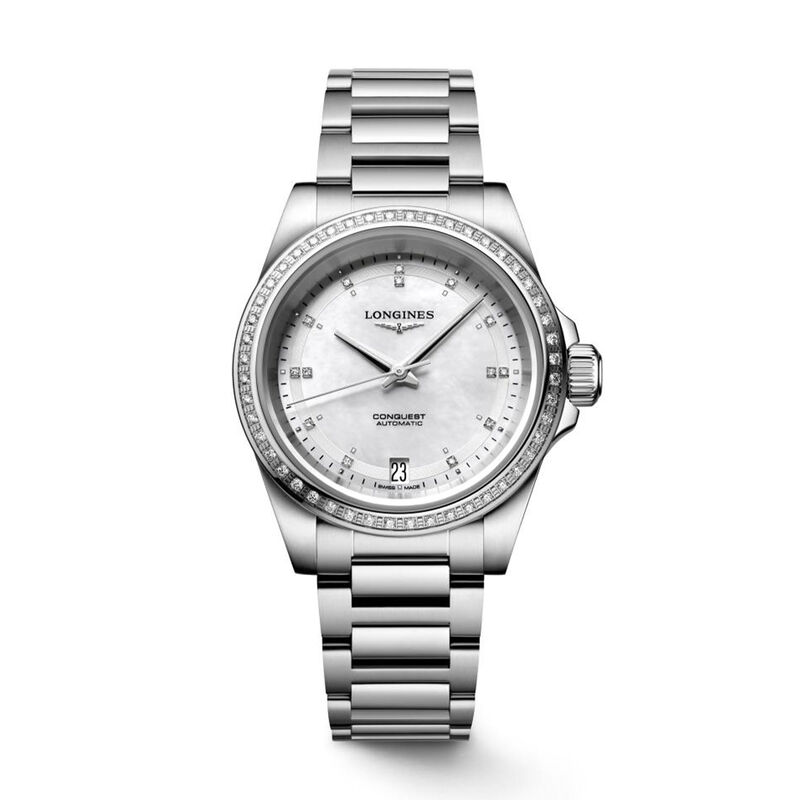 Longines Conquest Watch White Mother-of-Pearl Dial, 34mm image number 0