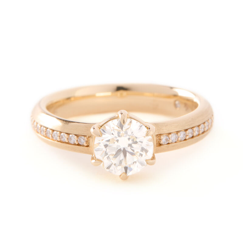 Bella Ponte Round Diamond Engagement Ring, 14k Yellow Gold Size 6.5 image number 0