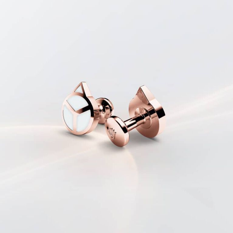 Rolex Hand cufflinks, 18 kt Everose gold, A1025