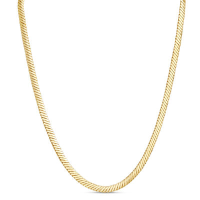 Toscano 18-Inch Oval Snake Link Necklace, 14K Yellow Gold