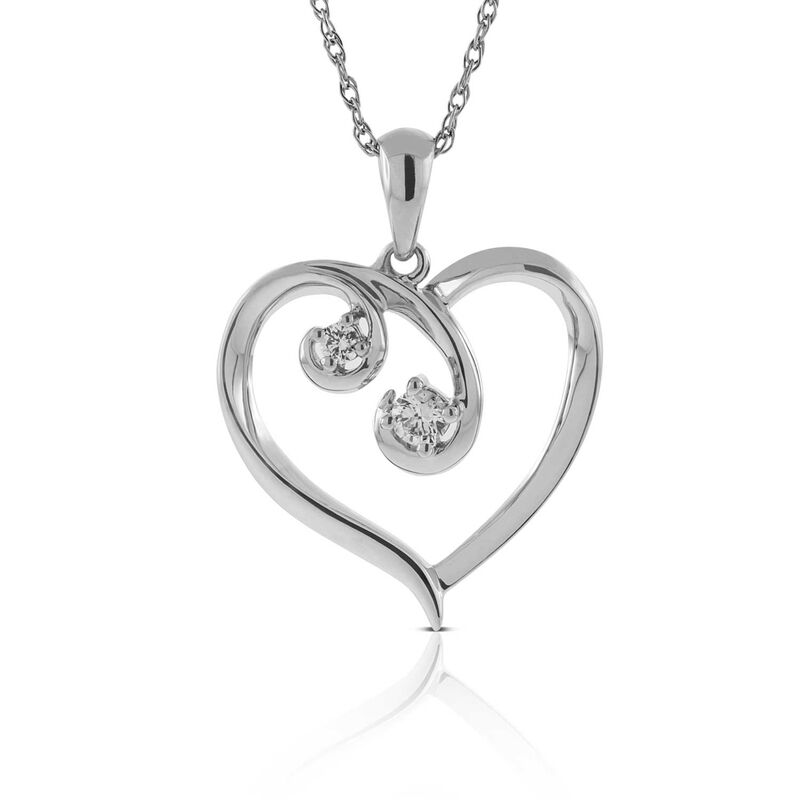 Diamond Heart Pendant 14K image number 0