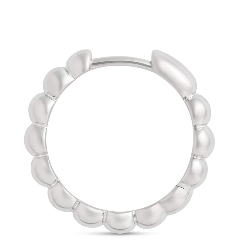14MM Beaded Hoop Earrings, Sterling Silver image number 1